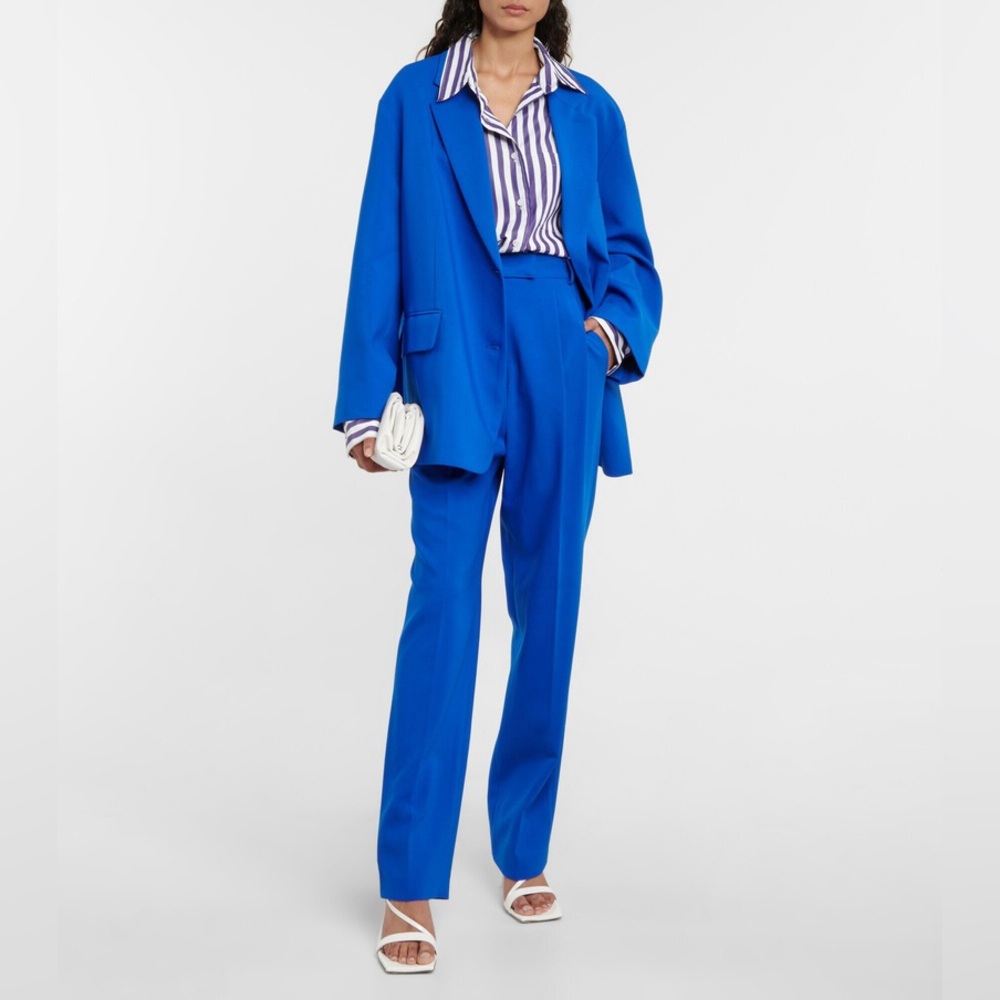 The Frankie Shop Oversized Bea Blazer Royal Blue Medium